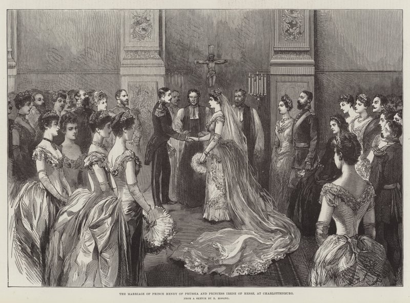 シャルロッテンブルクでのヘンリー皇太子とアイリーン・オブ・ヘッセン王女の結婚（版画 作： ドイツ語学校