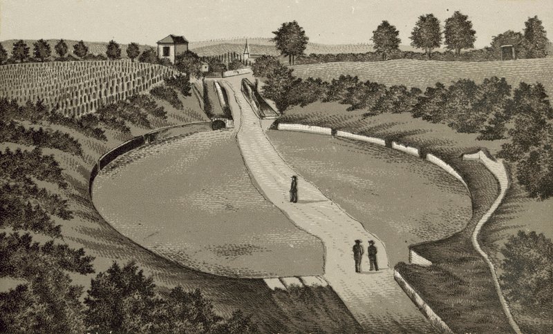トリーア: Amphitheatre (litho) 作： ドイツ語学校