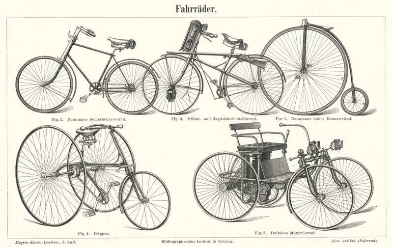 自転車の種類（彫金 作： ドイツ語学校