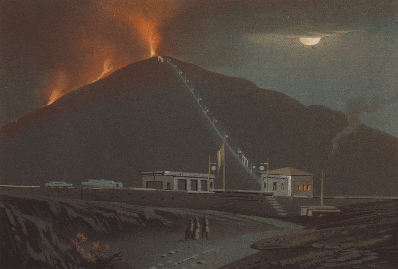 ベスビオ火山の噴火、1880年 作： ドイツ語学校