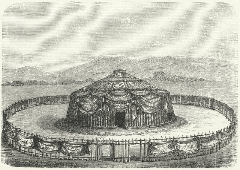 チンギス・ハーンのユルト（彫刻作品 作： ドイツ語学校