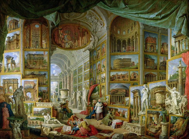 パニーニ作 古代ローマの景観 絵画 額装 Giovanni_Paolo_Pannini_or_Pani