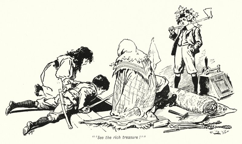 E・ネスビット著「The Story of the Treasure Seekers」のイラスト（リトグラフ）。 作： ゴードンフレデリックブラウン