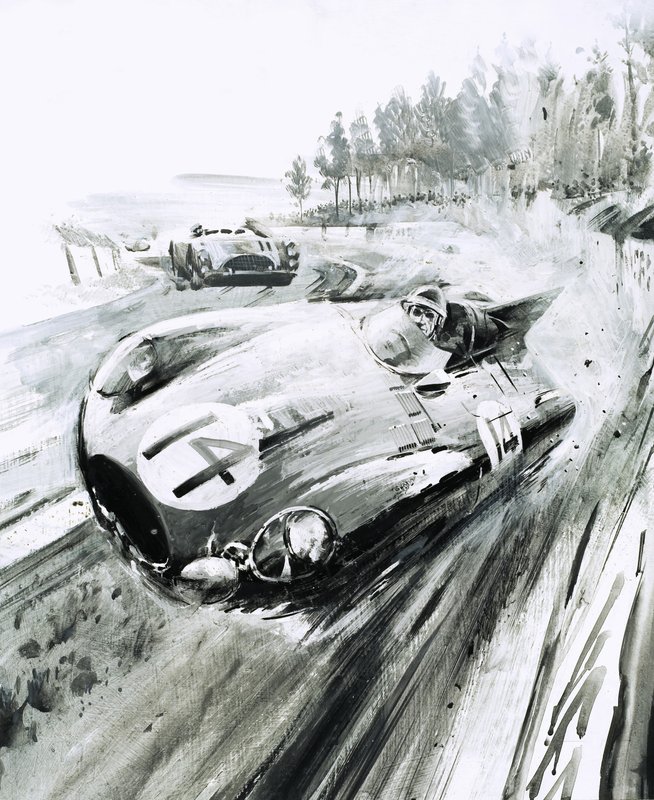 1954年ル・マンでのDタイプ・ジャガー 作： グラハム・コトン