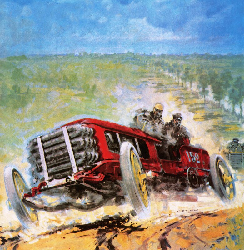 1903年のパリ〜マドリード・モーター・レース 作： グラハム・コトン