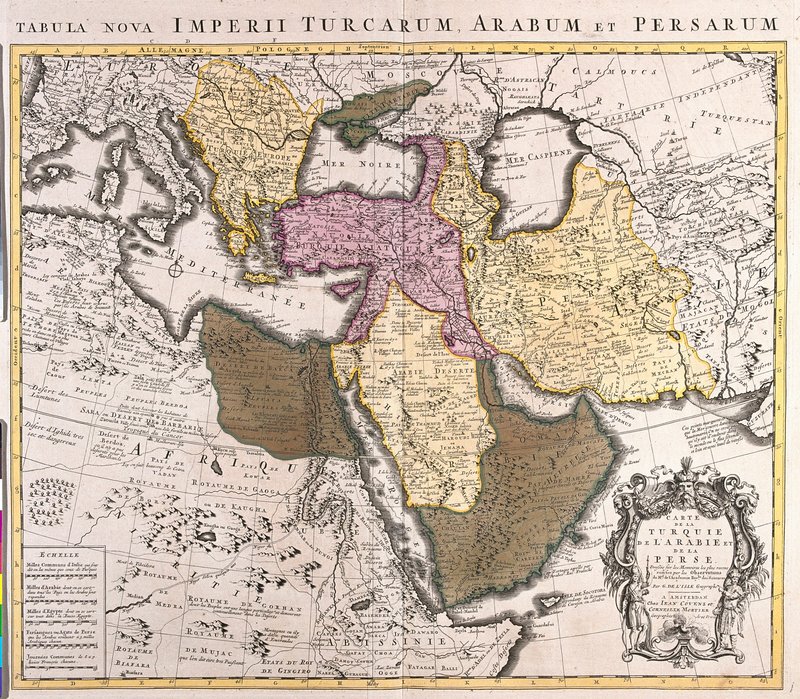 手彩色銅版画 アジア 地図 1807年製 Guillaume_Delisle_-
