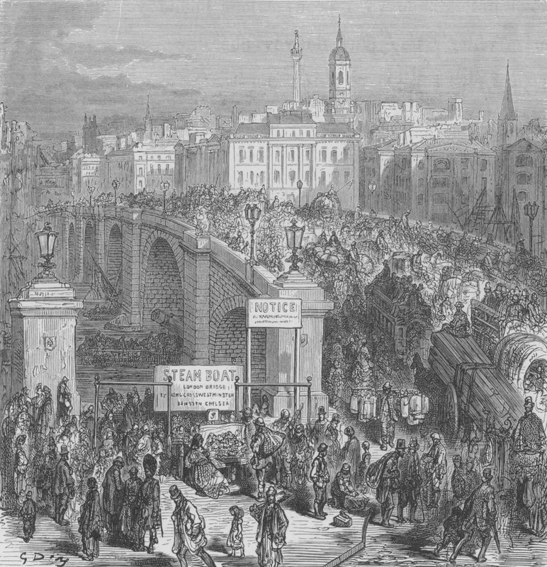 ロンドン橋、1875 作： ドレ後のギュスターヴ