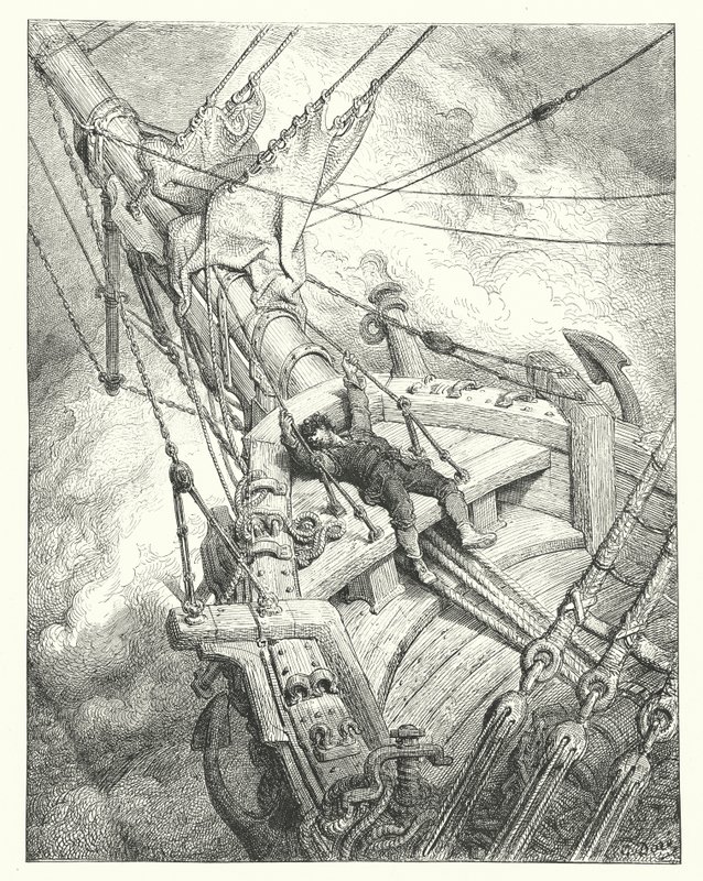 ギュスターヴ・ドーアが描いたコールリッジの『古代海人船乗り物語』の挿絵（エングレーヴィング） 作： ギュスターヴ・ドレ