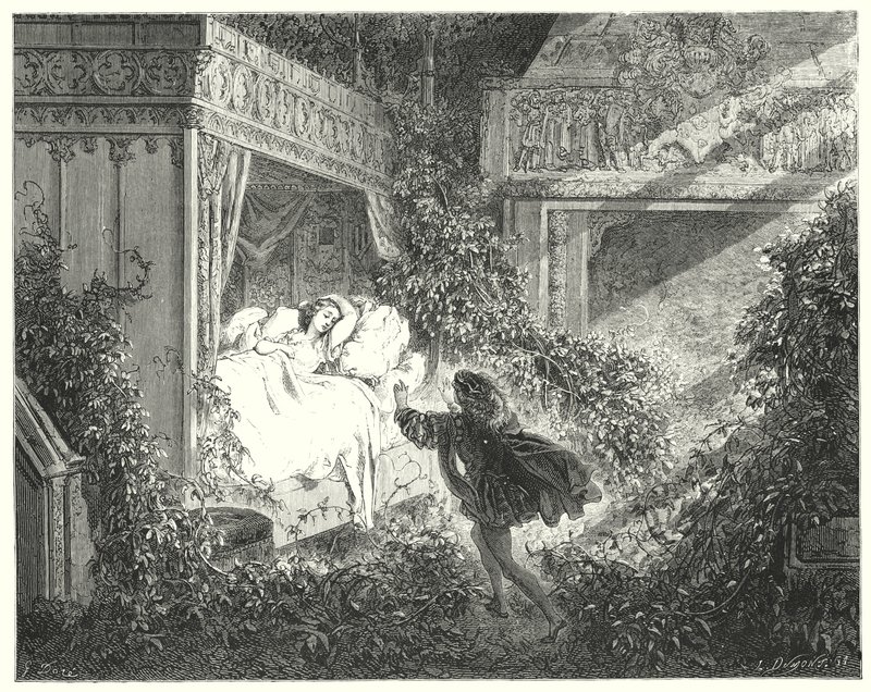 La Belle Au Bois Dormant; Sleeping Beauty (carving) 作： ギュスターヴ・ドレ