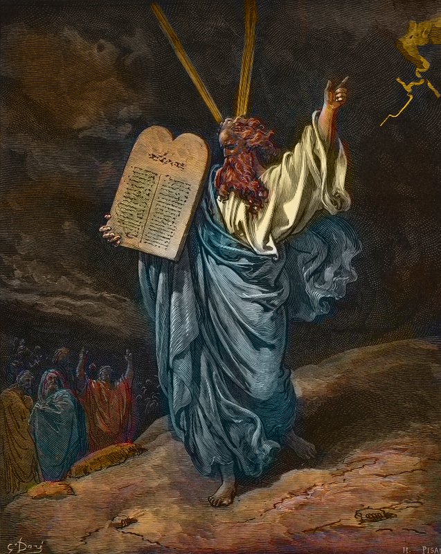 【一点物アートSALE】モーセの十戒/NEW RULE.【陰謀論】 Gustave_Dore_-