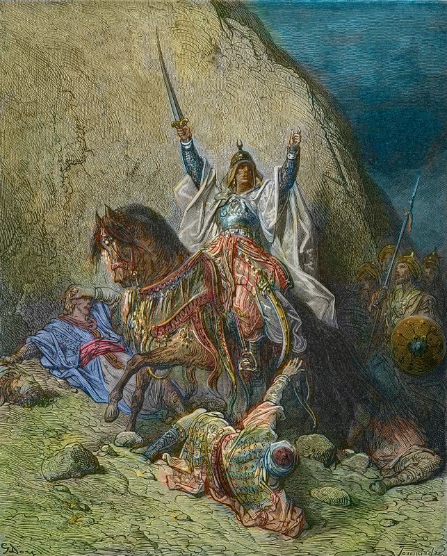 A. Saladin 馬車と戦士の彫刻 Gustave_Dore_-