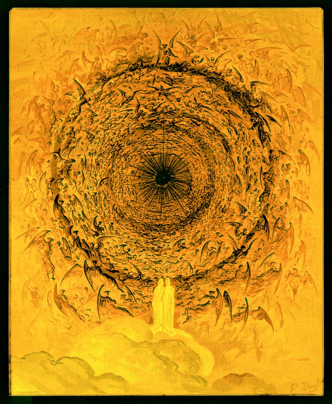 ステファン・パネメーカー（1847-1930）によって彫刻された「The Dore Gallery」からのイラスト、エンピリアンのビジョン、c.1890を発行（デジタル拡張画像） 作： ギュスターヴ・ドレ