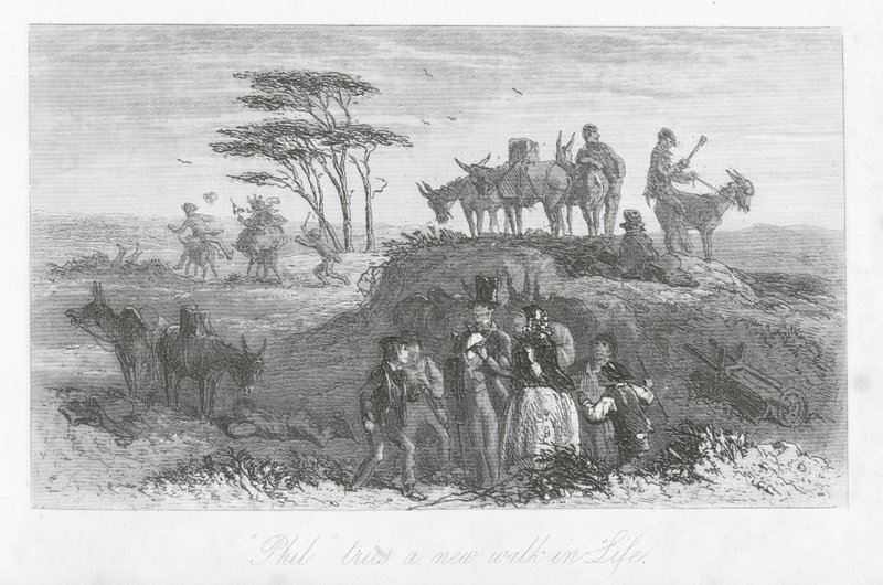 ロンドンの街角人生の新たな歩みを試みる "フィル"（エングレーヴィング） 作： ハブロット・ナイト (1815-92) ブラウン