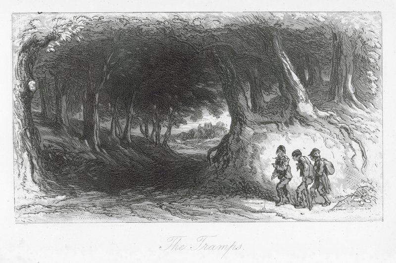 ロンドンの街角不逞の輩（エングレーヴィング） 作： ハブロット・ナイト (1815-92) ブラウン