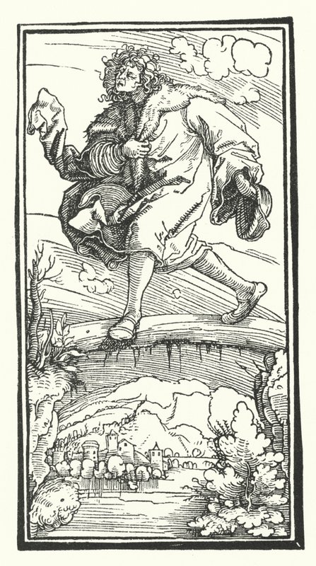 ペトラルカの『De Remediis Utriusque Fortunae』からの木版画（彫刻 作： ハンス（後）ブルクマイア