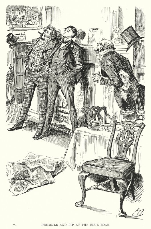 チャールズ・ディケンズの「Great Expectations」のイラスト（リトグラフ）。 作： ハリー・ファーニス
