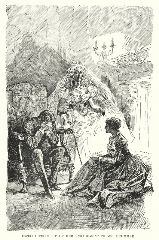 チャールズ・ディケンズの「Great Expectations」のイラスト（リトグラフ）。 作： ハリー・ファーニス