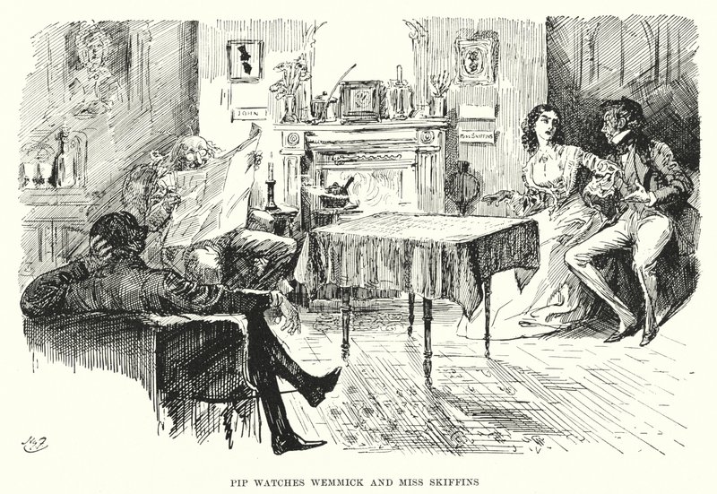 チャールズ・ディケンズの「Great Expectations」のイラスト（リトグラフ）。 作： ハリー・ファーニス