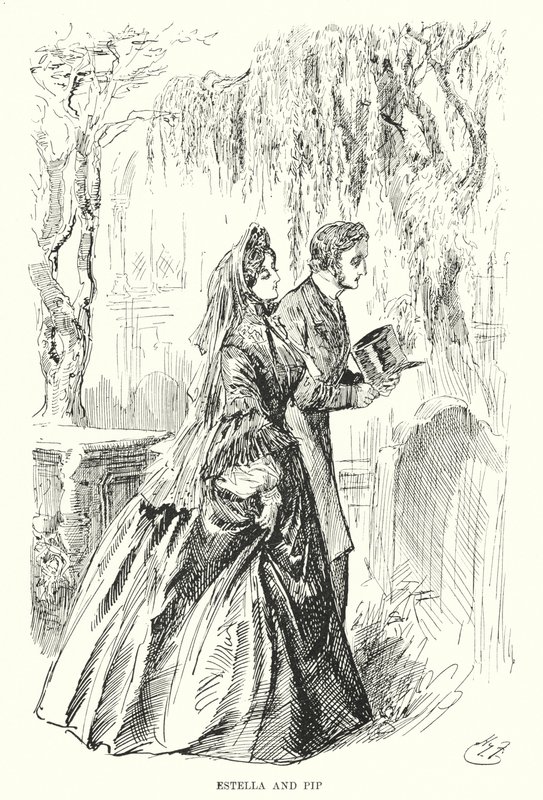 チャールズ・ディケンズの「Great Expectations」のイラスト（リトグラフ）。 作： ハリー・ファーニス