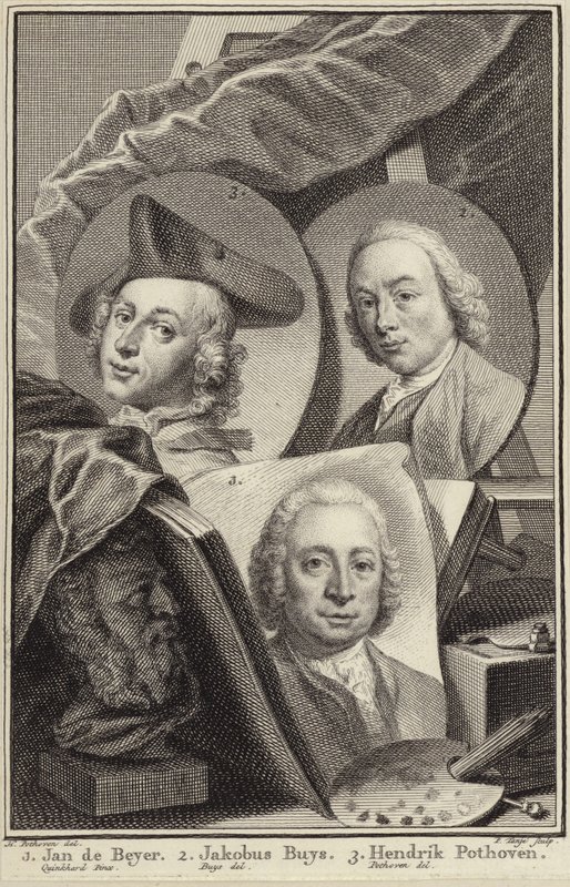 Jan de Beijer、Jacobus Buys、Hendrik Pothovenの肖像 作： ヘンドリック・ポトーベン
