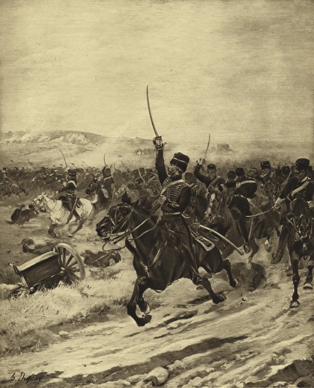 軽旅団の突撃、バラクラバの戦い、1854年（グラビア） 作： アンリ・ルイス・デュプレー