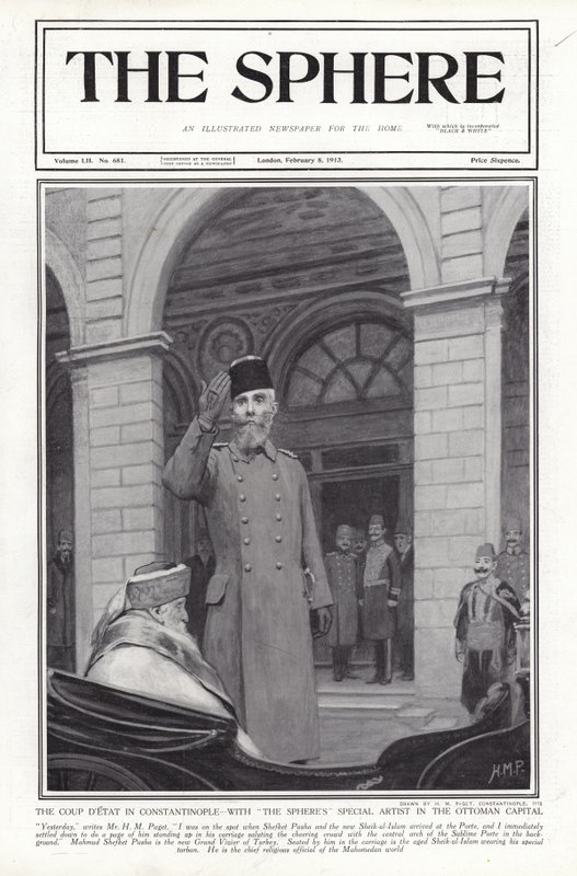 1913年、トルコのコンスタンティノープルでのクーデター 作： ヘンリー・マリオット・パジェット