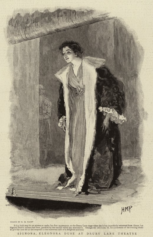 Drury Lane TheaterのEleonora Duse夫人 作： ヘンリー・マリオット・パジェット