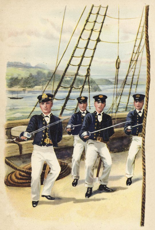 1877年の海軍士官候補生としての未来のゲオゲ5世（クロモリト） 作： ヘンリー・ペイン