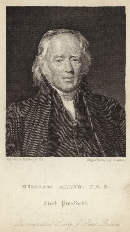 ウィリアム・アレン - 英国薬学会初代会長（1770-1843）（エングレーヴィング） 作： ヘンリー・ペロネット（後）ブリッグス
