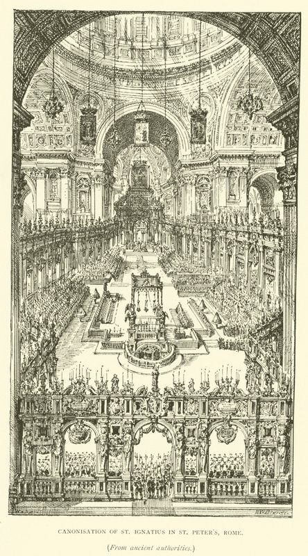 ローマのサン・ピエトロ寺院での聖イグナチオの列福式（エングレーヴィング 作： ヘンリーウィリアムブリューワー