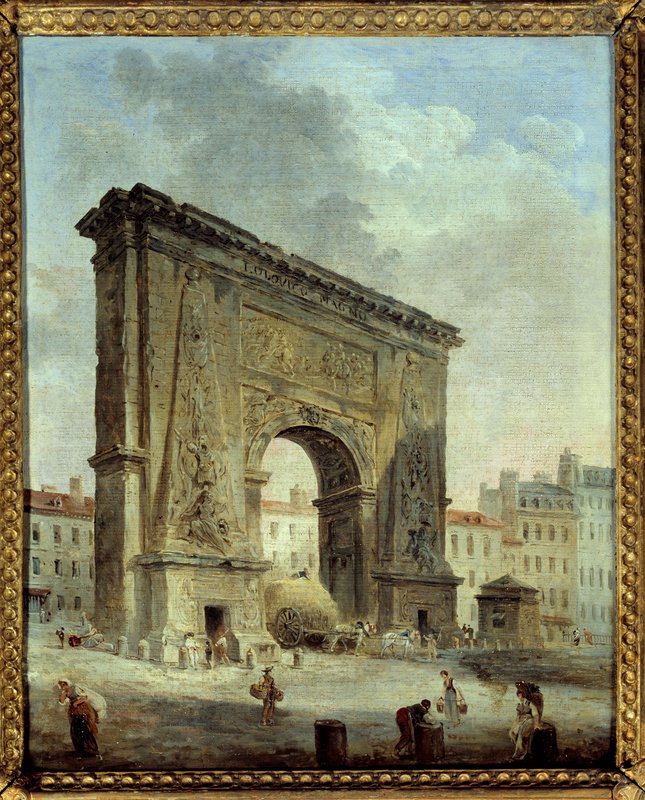 ポルト・サン・ドニ（パリの街の眺め）。ユベール・ロベール（1733