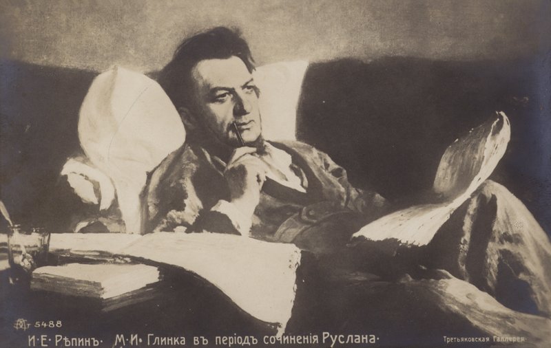 ロシアの作曲家ミハイルグリンカの肖像、1887年 作： イリヤ・エフィモヴィチ・レーピン