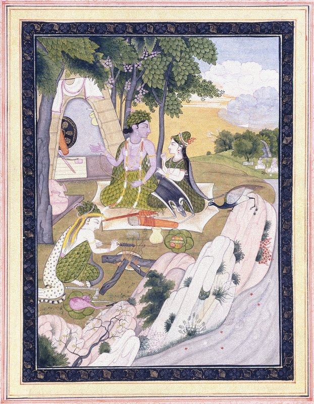 ラーマとシーターのインド絵画(画家の直筆） Indian_School_-