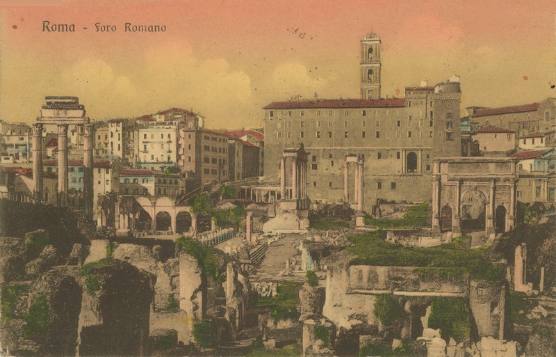 ローマのフォーラム、ローマ。 1913年に送られたはがき。 作： イタリアの写真家