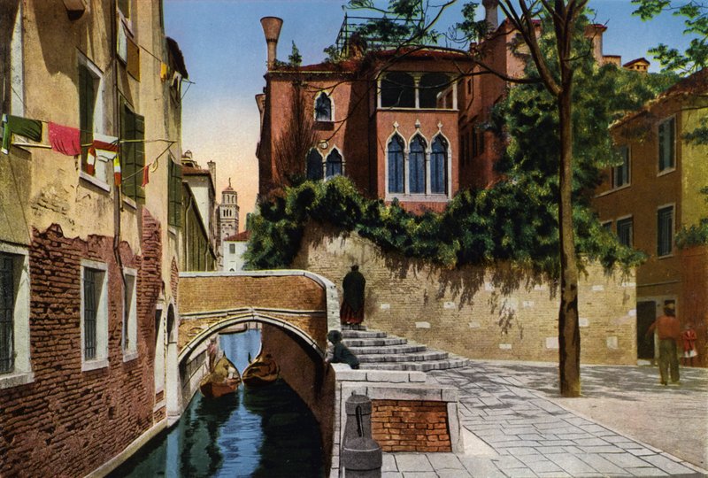 Venezia / ヴェネツィア：リオSグレゴリオ（カラー写真） 作： イタリアの写真家