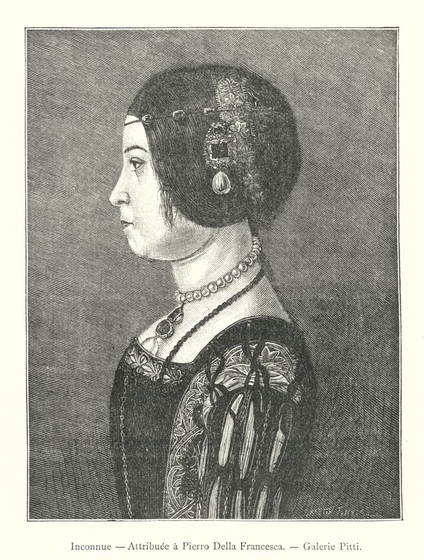 Inconnue, Attribuee a Pierro Della Francesca, Galerie Pitti (e.g. engraving) 作： イタリア語学校
