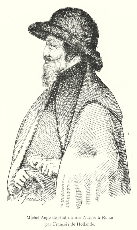 ローマの自然から描かれたミケランジェロ by フランシス・オブ・ホランド（エングレーヴィング 作： イタリア語学校