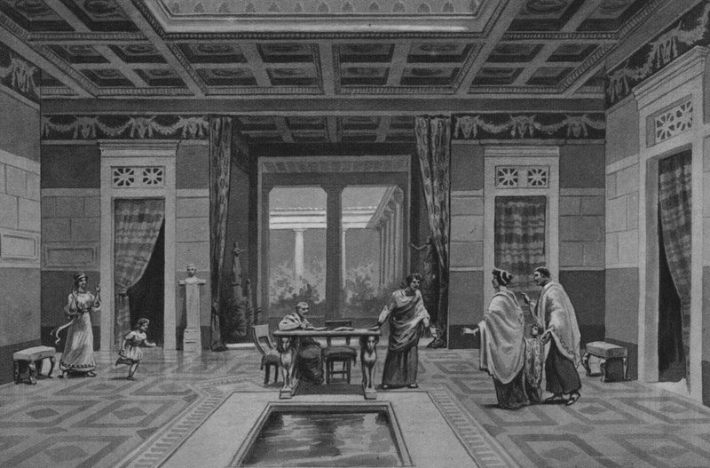 ポンペイ：コルネリウス・ルフスの家（リトグラフ 作： イタリア語学校