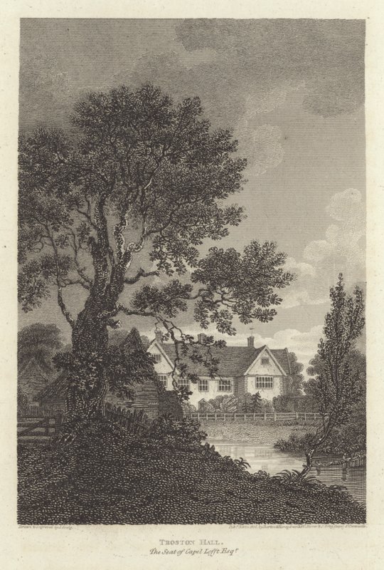 ロバート・ブルームフィールド（詩人）。Troston Hall, the Seat of Capel Lofft Esquire（トロストン・ホール、ケイペル・ロフト・エスクワイアの席）（エングレーヴィング 作： J・グレイグ