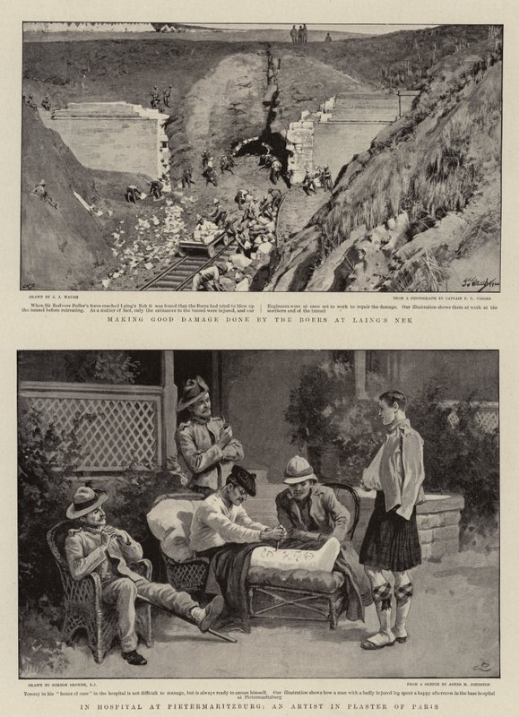 Laing&39;s NekのBoersが、Plaster of Parisのアーティスト、Pietermaritzburgの病院で、良いダメージを与える 作： JJウォー