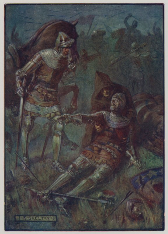 1388年のオッターバーンの戦いでイギリス人と戦ったダグラス2世伯ジェームスの死 作： JRスケルトン