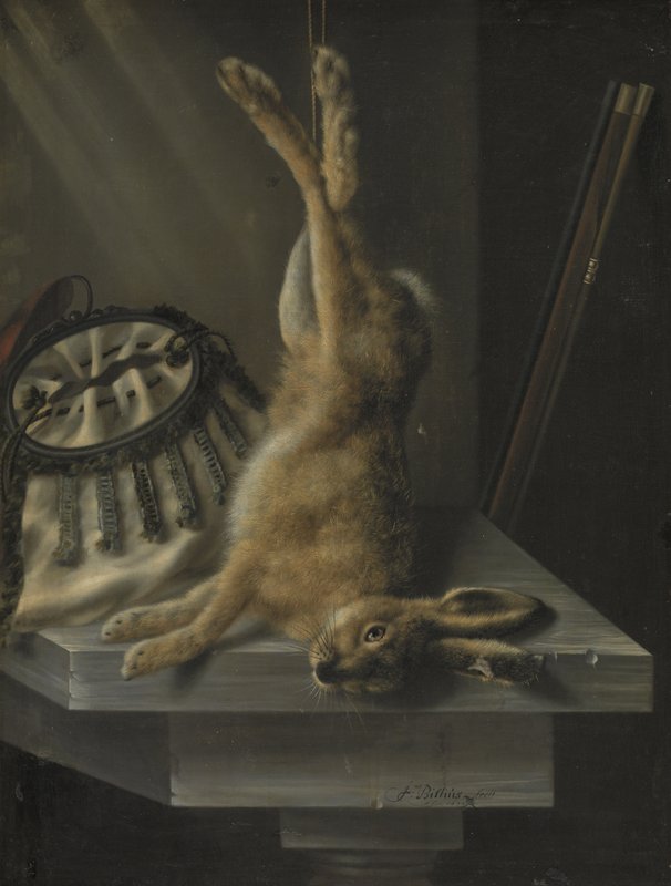 骨董 うさぎ屏風押さえ Jacob_Biltius_-_A_Dead_Hare_-_