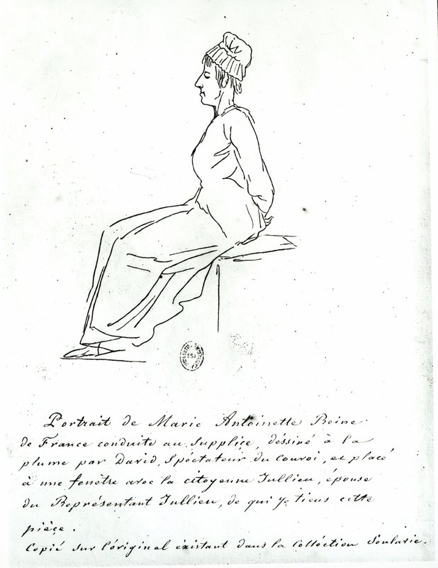 マリーアントワネット（1755-93年）、処刑の途中、1793年
