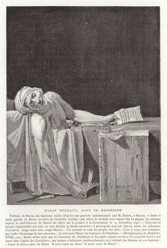 マラーの死、1793 作： ジャック・ルイス・デビッド
