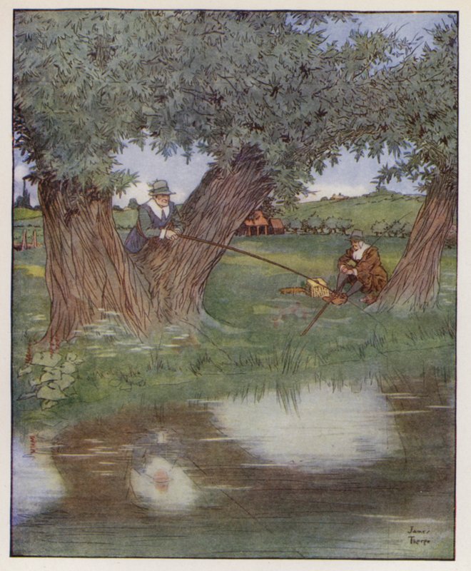 Izaak Walton による The Compleat Angler のイラスト 作： ジェームス・ソープ