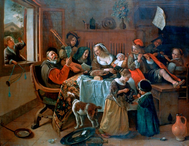 『家族』絵画・インテリア Jan_Steen_-
