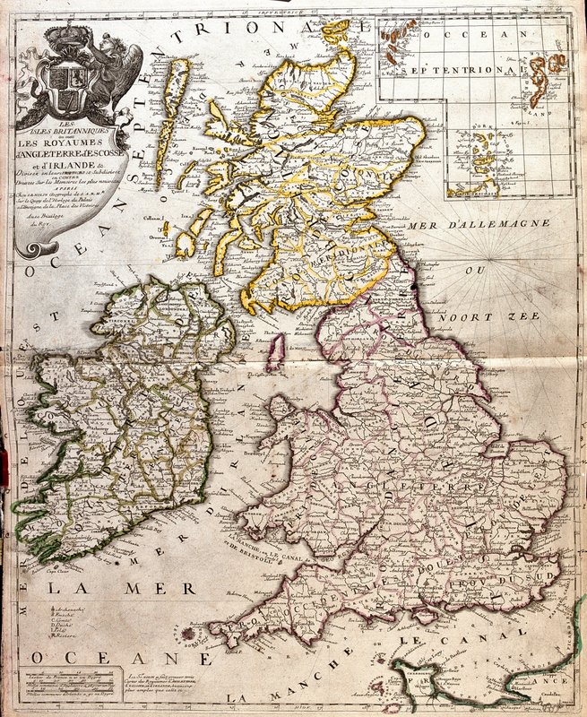 【希少】アンティークマップ　イギリス　スコットランド　絵地図 map Jean-Baptiste_Nolin_-