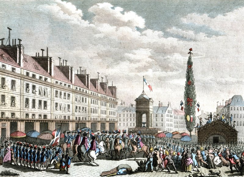 フランス憲法の宣言、1791 年、18 世紀後半 (彫刻)