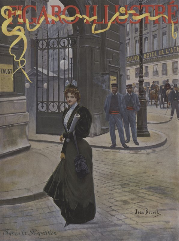 Apres la Repetition（リハーサル後）。ルフィガロイラストの表紙、1896年4月 作： ジャン・ベロー