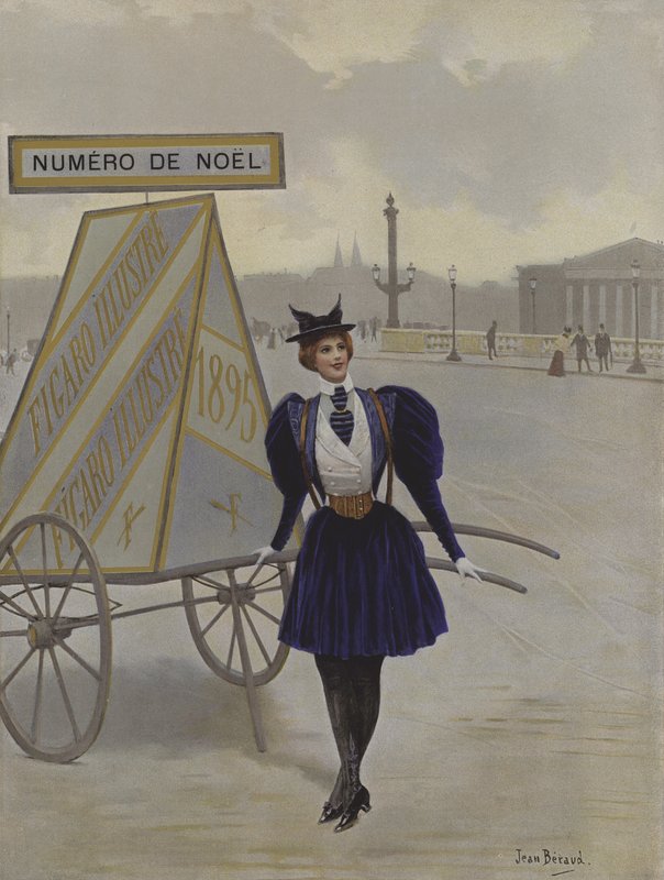 La Reclame de lAvenir（未来の広告）。ルフィガロイラストからの表紙イラスト、1895年12月 作： ジャン・ベロー